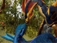 Animal porno of flying dragons having sex in the forest